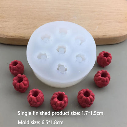Simulation Fruit Candle Silicone Mold 3D Blueberry Raspberry Shaped Fondant Mould DIY Chocolate Baking Mold Cake Decorating Tool
