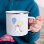 Cartoon Unicorn Enamel Mug – Creative Kids Drinkware for Water, Juice, Milk & Birthday Gifts