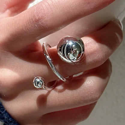 925 Sterling Silver Rings For Women Men Fine Jewelry Finger Adjustable Open Vintage Chain Ring