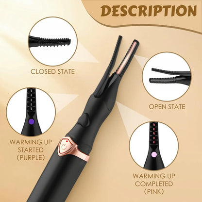 2‑in‑1 Heated Eyelash Curler · Clip‑Type & Comb‑Style Electric Curler · Rechargeable Beauty Gift for Women