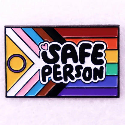 Rainbow LGBT Encourage Letters Metal Enamel Badge Gay Lesbian Asexual Transgender Adaptive Lapel Pin Jewelry Gifts Accessories
