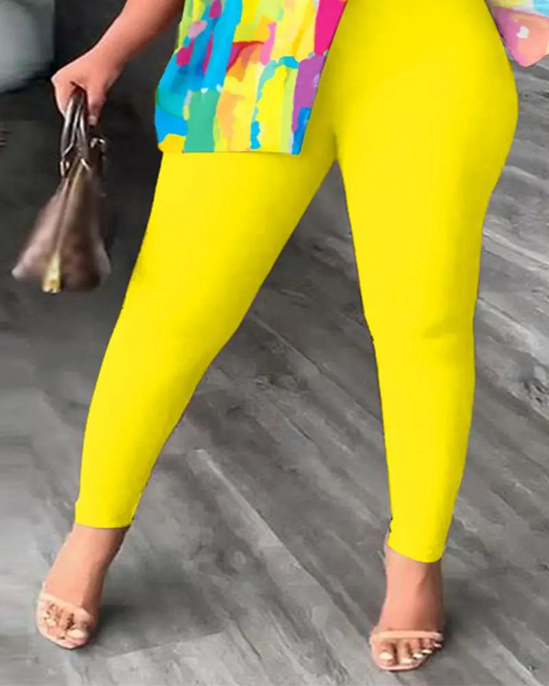 Women's Elegant Short-Sleeved Irregular Fashion Two-Piece Pants Suit Set