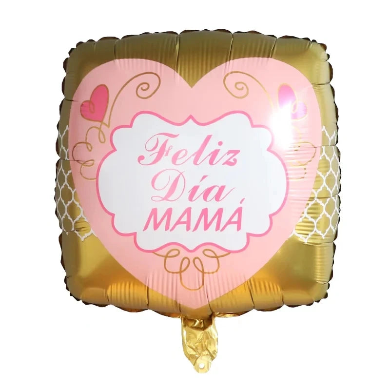 10pcs 18inch spanish mother foil balloon i loveyou have mom balloon heart gift mother's day adult birthday decoration
