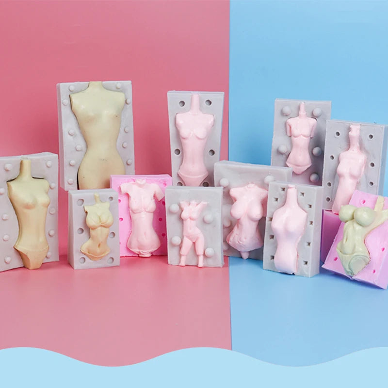 3D Doll Body Silicone Mold Fondant Chocolate Cake Decorating Tool DIY Clay Soft Pottery Doll Human Body Hand and Feet Mold