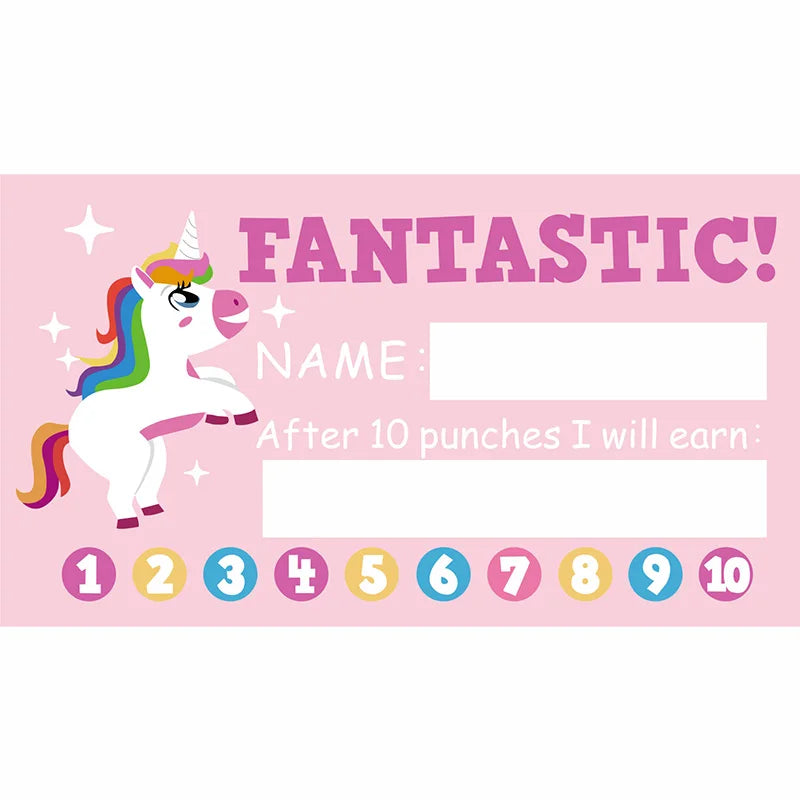 50Pcs Cartoon Kids Reward Incentive Punch Cards For Teacher
