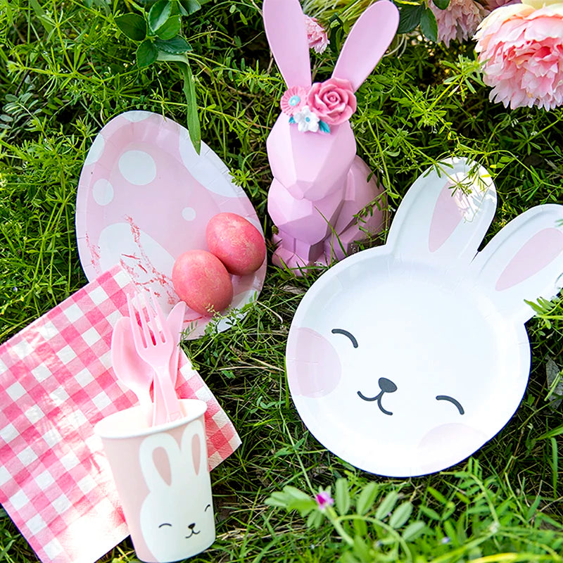Easter Bunny Egg Party Supplies – Disposable Tableware & Kids Favors