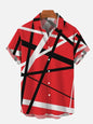 Hawaiian short-sleeved shirt with messy line prints, men's lapel fashion top, 2024 new large-sized men's shirt, casual and comfo