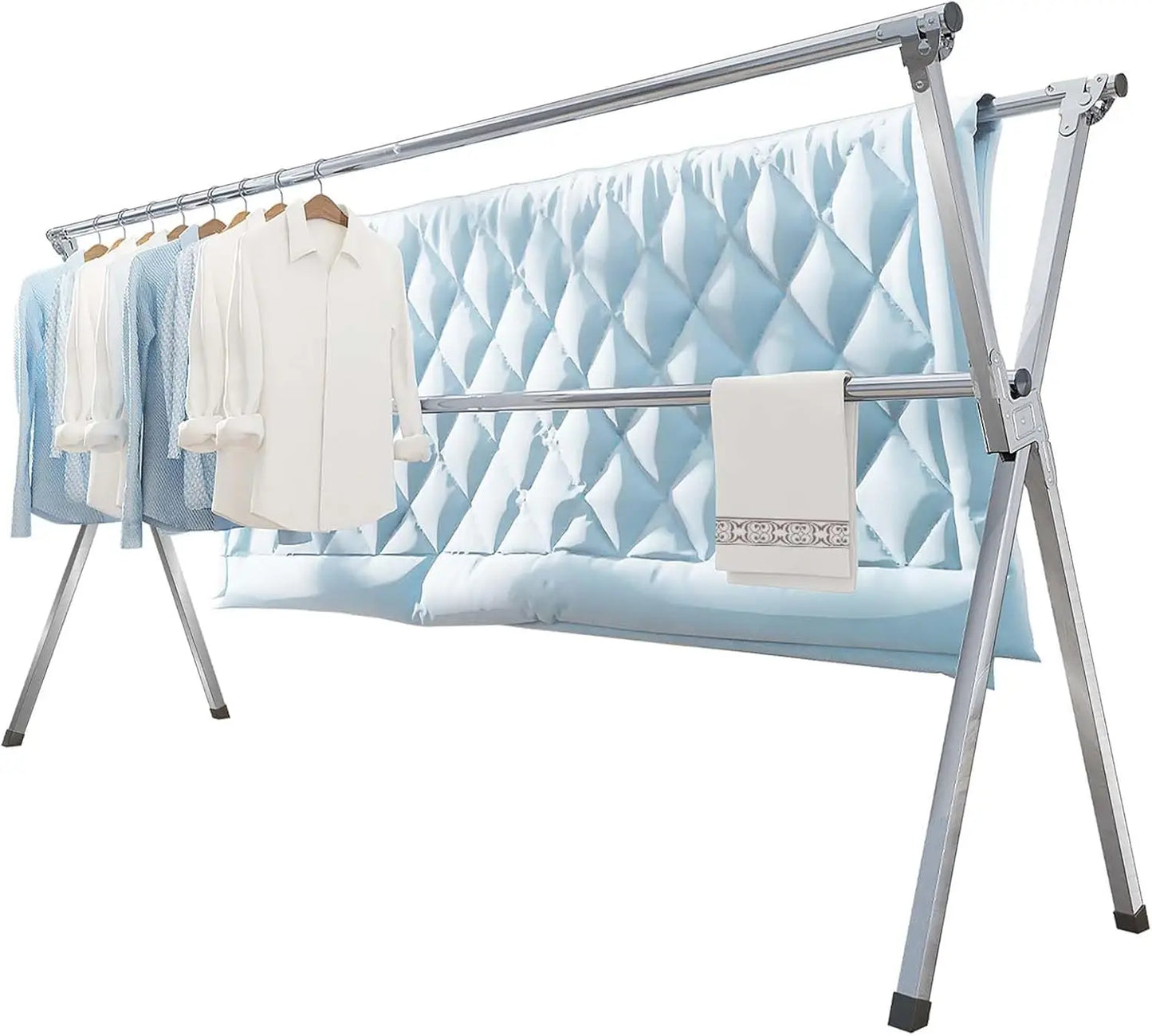 Clothes Drying Rack 79 Inches Folding Indoor Outdoor Drying Rack Clothing Collapsible Foldable Laundry Drying Rack Heavy Duty St