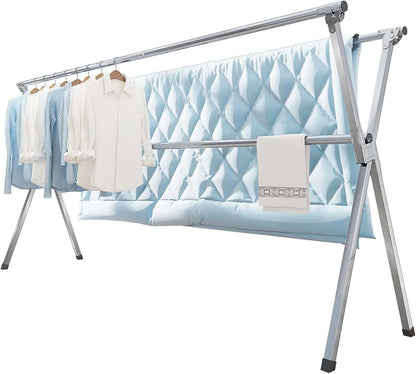 Clothes Drying Rack 79 Inches Folding Indoor Outdoor Drying Rack Clothing Collapsible Foldable Laundry Drying Rack Heavy Duty St