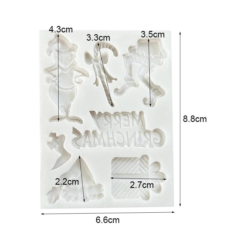 Candy Cane Christmas Box Silicone Sugarcraft Mold Chocolate Cupcake Baking Mould Fondant Cake Decorating Tools