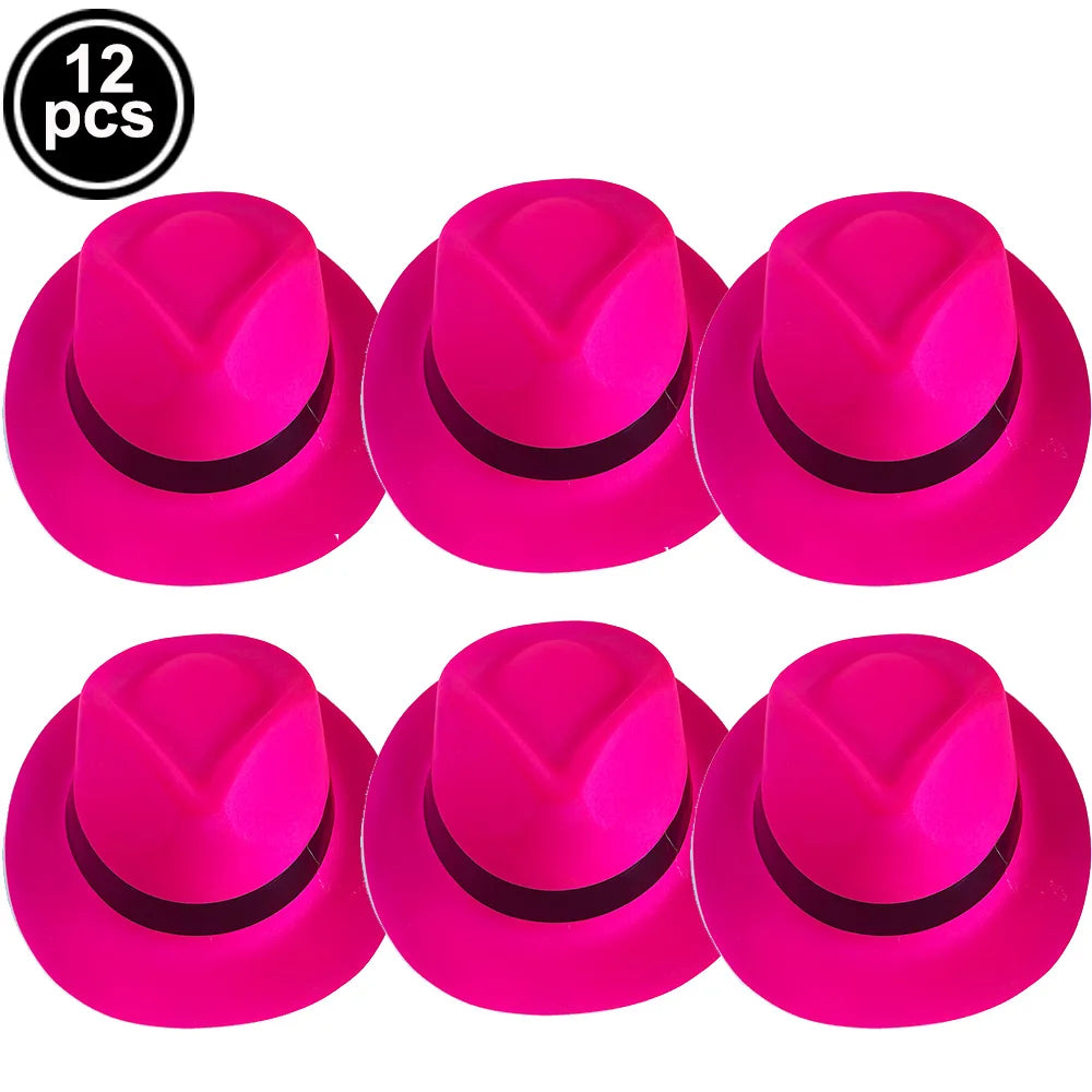 UV Neon Glow Party Hats – Blacklight Fluorescent Plastic Hats for Kids & Adults