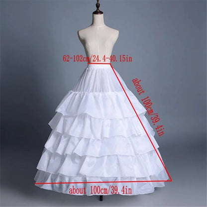 6 Hoop 3 Hoop 8 HoopCrinoline Black White Long Wedding Petticoat Ball Gown Dress Underskirt Skirt Half Slips Wedding Accessories