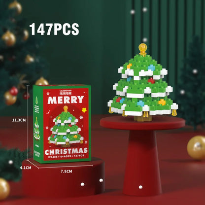 Christmas Micro Building Block Series Santa Claus Reindeer Puzzle Assembling Bricks Table Decoration