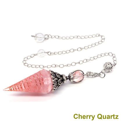 Crystal Healing Stone Quartz Pendulums Spiritual Hexagonal Pointed Resin Witchcraft Supplies Balancing Accessories Divination