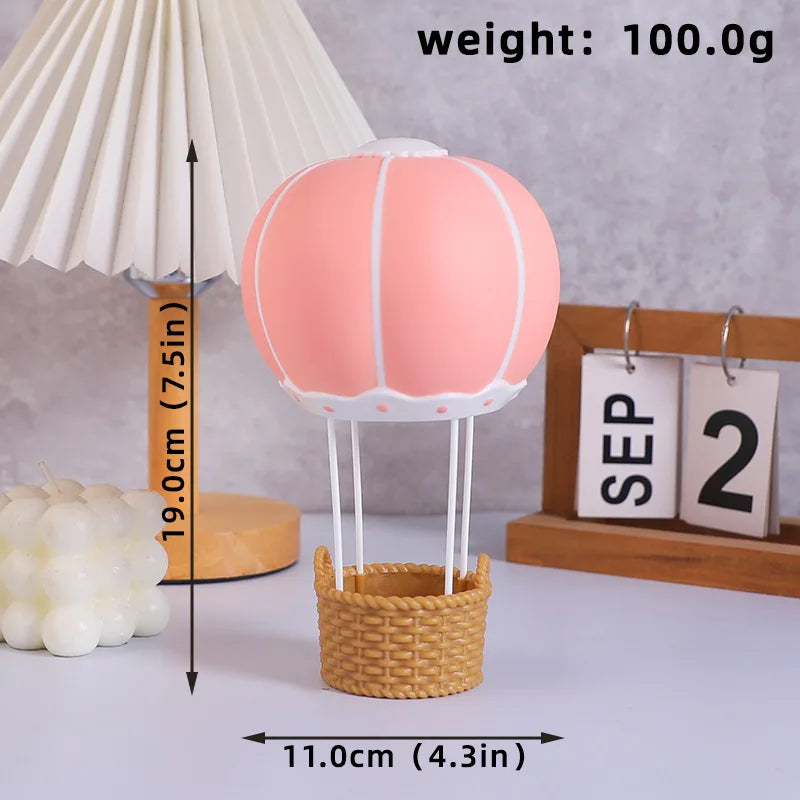 New Hot Air Balloon Cake Decoration Pink Blue Bear Cake Topper for Boy Girl Baby Shower Kids Happy Birthday Party Supplies Gifts