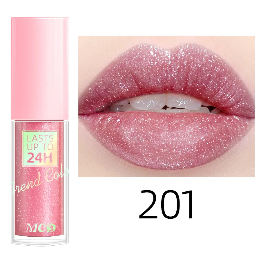 Glitter Lip Glaze Long Lasting Waterproof Liquid Lip Gloss Lipstick Makeup 18 Colors