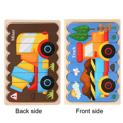 Baby Wooden Puzzles Montessori Toys 1 2 Years Toddler Toys Hand Grab Board Alphabet Number Cognition Learning Educational Toys