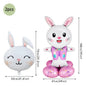 Happy Easter Party Decorations – Bunny & Egg Paper Plates with Cute White Rabbit and Carrot Foil Balloons, Kids Party Supplies & Favors