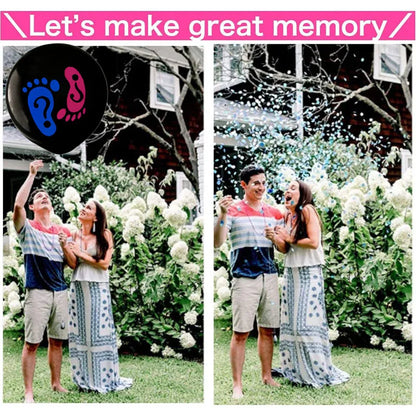 1 Set Giant Boy Or Girl Gender Reveal Black Latex Baby Shower Confetti Ballons