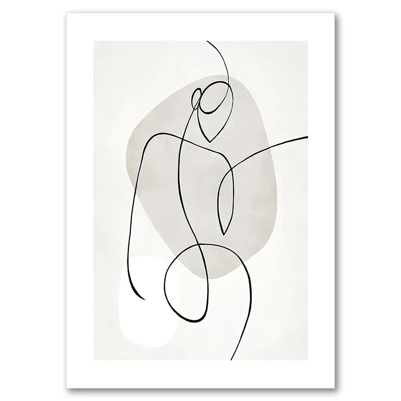 Sexy Female Body Art Print Naked Nude Canvas Poster Line Drawing Prints Abstract Woman Wall Art Painting Pictures Bedroom Decor