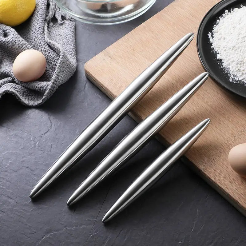 Rolling Pin Stainless Steel 18/24/30cm Kitchen Utensils Dough Bake Pizza Noodles Cookie Dumplings Making Non-stick Baking Tools