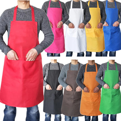 New Waterproof Oil Cooking Apron Chef Aprons Women Men Kitchen Apron with Front Pocket Dishwashing Cleaning Accessories Aprons