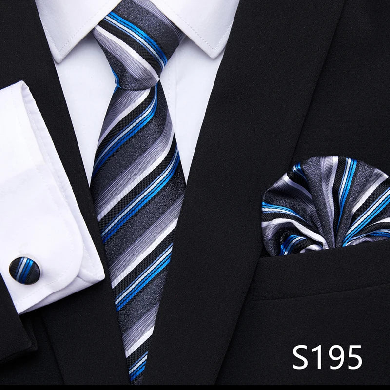 Tie Pocket Squares Cufflink Necktie Set