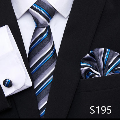 Tie Pocket Squares Cufflink Necktie Set