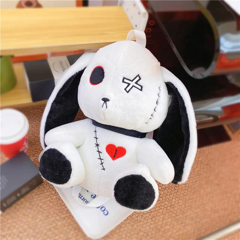 Kawaii Plush Rabbit Small Backpack Cute Gothic Stuffed Animal Purse Plushie Bag Nightmare Before Christmas Aesthetic Bunny Doll