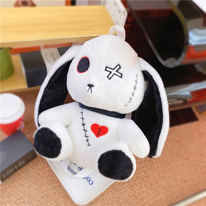Kawaii Plush Rabbit Small Backpack Cute Gothic Stuffed Animal Purse Plushie Bag Nightmare Before Christmas Aesthetic Bunny Doll