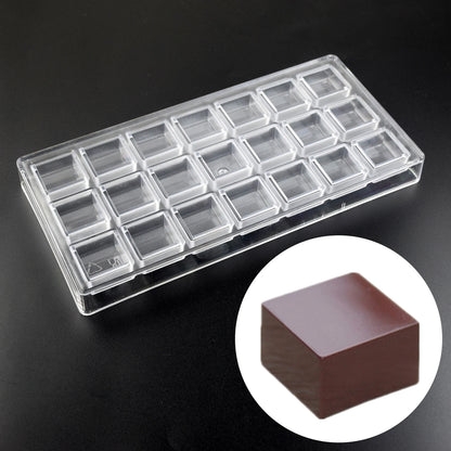 1Pcs Chocolate Mold Polycarbonate Dubai Cube Shape Candy Confectionery Mold Baker Pans Trays Baking Pastry Tools