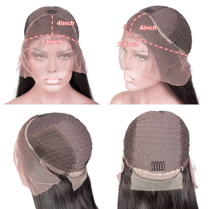 4/613 Balayage Brown Blonde 13x4 Straight Lace Front Wig Colored Human Hair Wigs For Women Body Wave Wig 613 HD Lace Frontal Wig