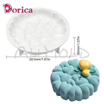 Valentines Heart Silicone Molds Pudding Chocolate Mousse Cake Mould Pastry Baking Pan Cake Decorating Tools Bakeware Accessories