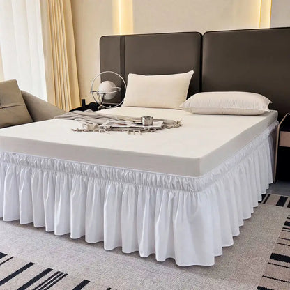 Pretty Comfort Ruffles Bed Skirts With Double Layers Elastic Belts-Wrinkle & Fade Resistant Fabric-15 and 18 Inch Height