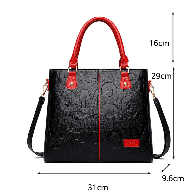 PU Leather Ladies Luxury Designer Large Capacity Shoulder Bag