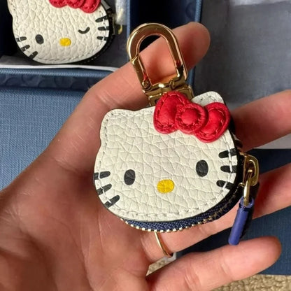 Kawaii High Beauty Hello Kitty Cartoon Personalized Creative Leather Bag Keychain Pendant Fashion Clothing Accessories