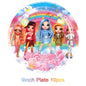 Cartoon Rainbow Doll High School Theme Background Birthday Party Decoration Supplies Disposable Cup Cutlery Balloon Baby Gift