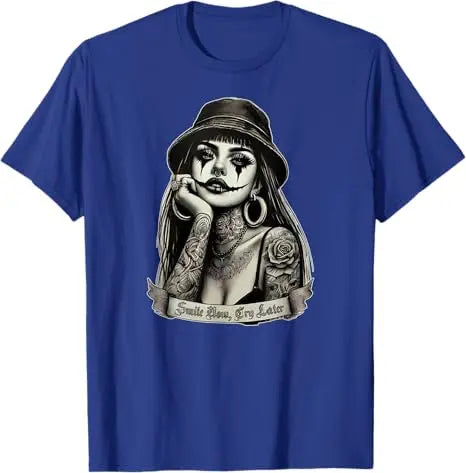 Chicana Payasa Clown Tee – Smile Now Cry Later Graphic Shirt