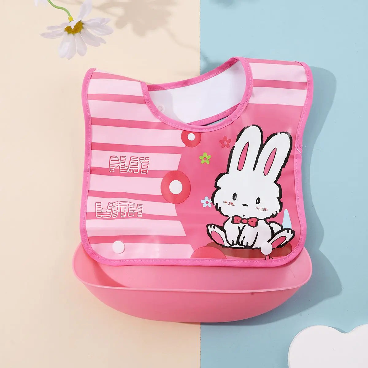 Waterproof food Baby bib with pocket