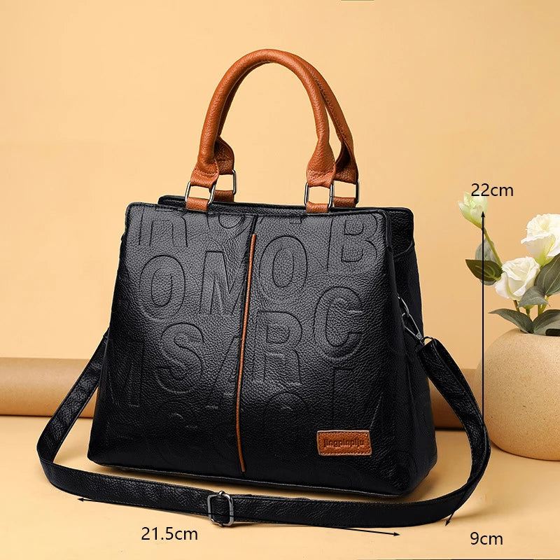 PU Leather Ladies Luxury Designer Large Capacity Shoulder Bag