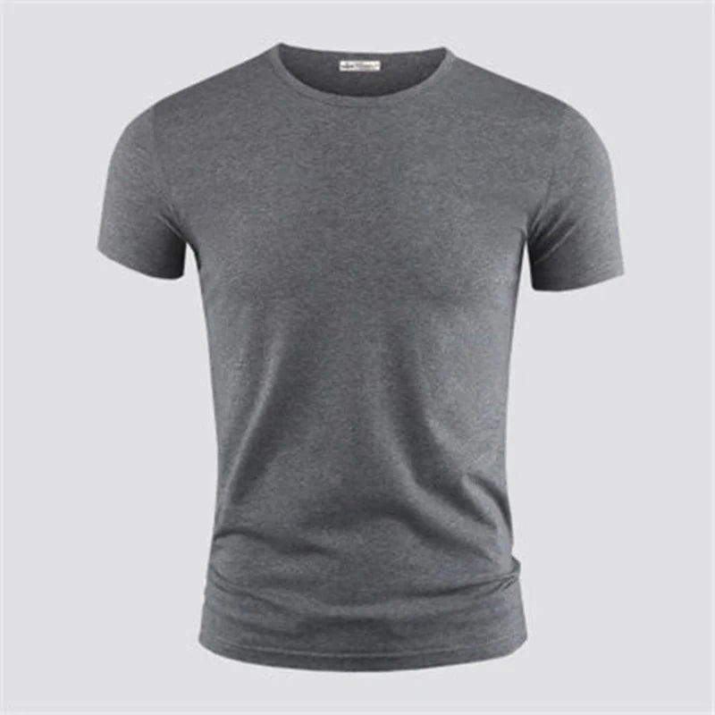 Men's Pure Color V Collar Short Sleeved T-Shirt