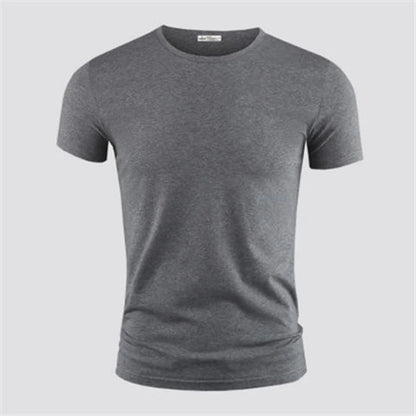 Men's Pure Color V Collar Short Sleeved T-Shirt