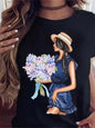 Maycaur Hot Sales Printed Female Tshirt Women Fashion Graphic Printed T-Shirt Harajuku Korean Style Short Sleeves Clothes Female