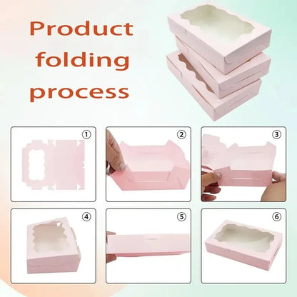 10/20pcs paper gift box with display window, suitable for wedding, birthday, holiday mother's day and other occasions