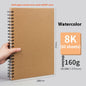 Borrence Spiral Sketchbook – Thick 160 GSM Paper in A3/A4/A5/8K/16K Sizes for Drawing, Watercolor & Art School Use