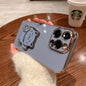 Lucky Cat Folding Stand Silicone Phone Case for iPhone 16 15 14 Pro Max 13 12  Plus XR  Max 11 Luxury Plating Case