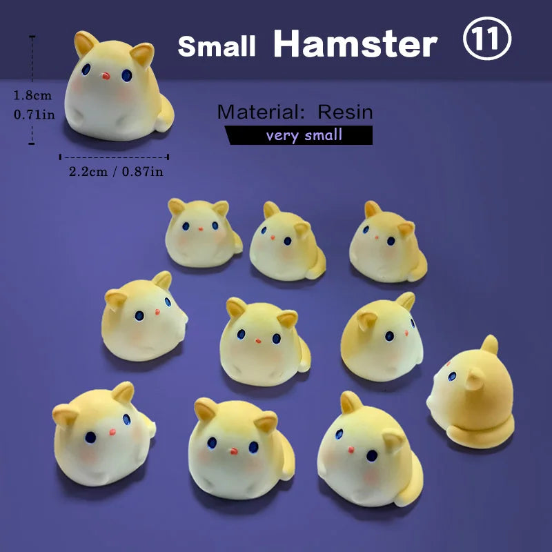 10Pcs Easter Rabbit Dinosaurs Capybara Duck Fox Pig Cat Turtle Frog Bird Figurine Miniature Fairy Garden Decoration Accessories