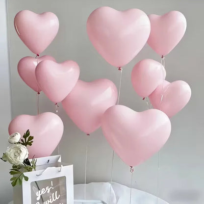 30‑Pack Pink Heart‑Shaped Latex Balloons for Valentine’s Day, Weddings & Festivals