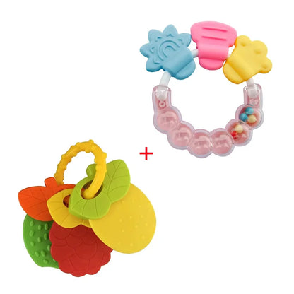 Silicone Teethers for Baby Things Newborn Chews Food Grade Teethers Training Bed Toy  Baby fruit item Feeding Infant Rattle