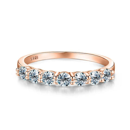 Moissanite Ring 925 Sterling Silver Diamond Eternity Band Engagement Wedding Rings for Women Luxury Quality Jewelry